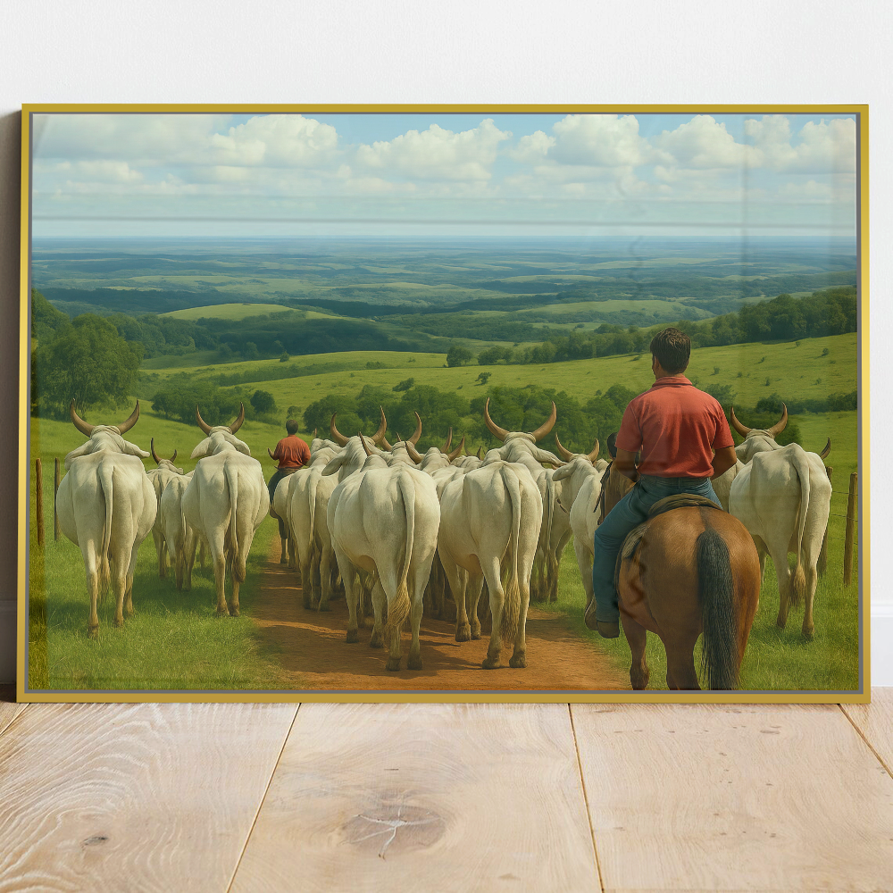 Quadro Conduzindo A Boiada