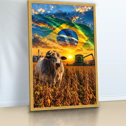 Quadro Sala Agro Brasil Bandeira
