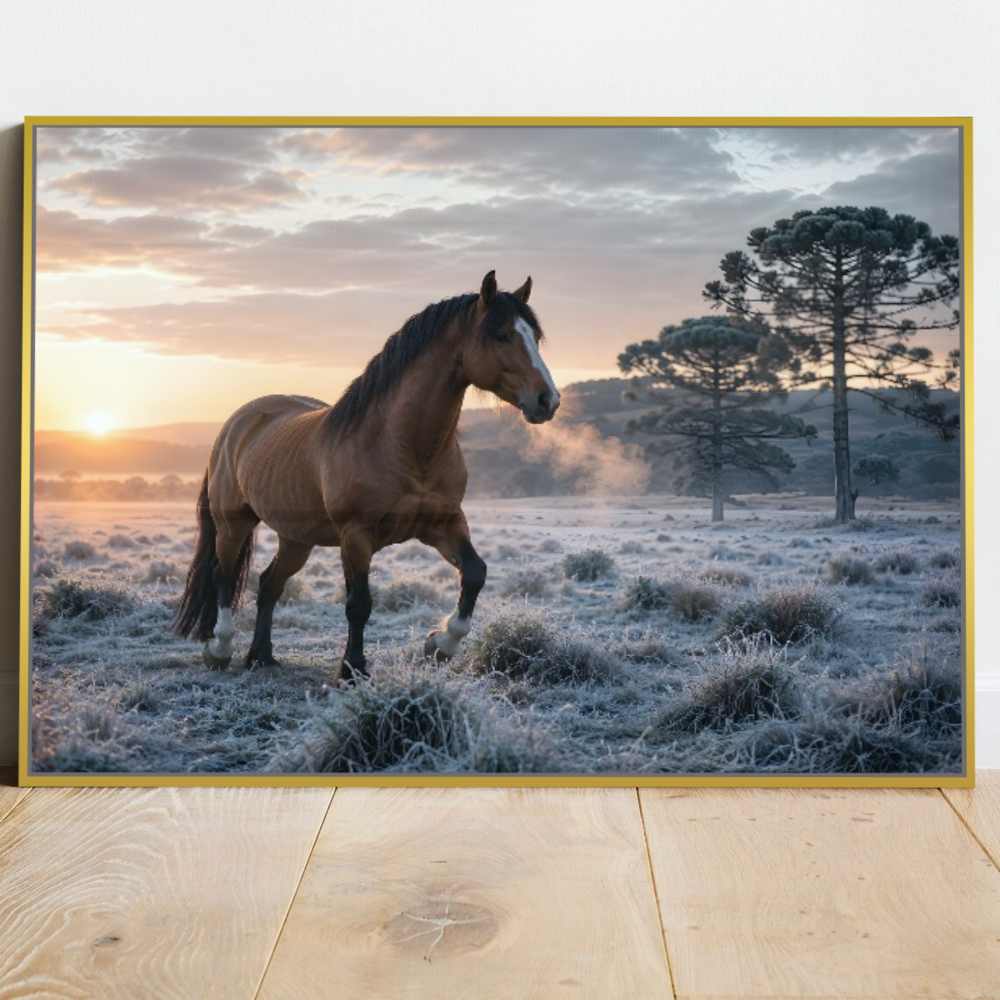 Quadro Sala Cavalo na Geada