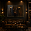 Quadro Escritório Touro Dark Realista