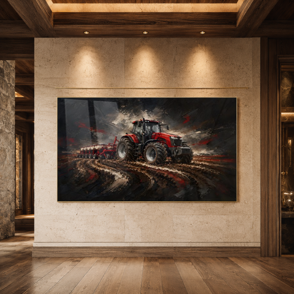Quadro Escritório Trator Vermelho