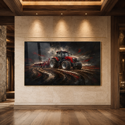 Quadro Escritório Trator Vermelho