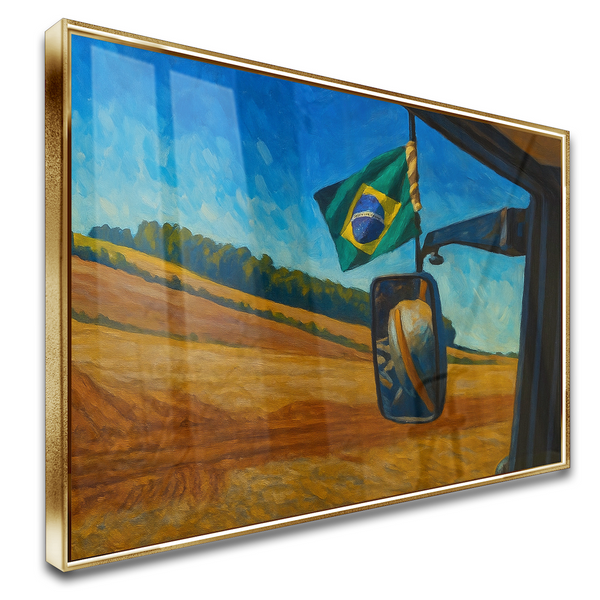 Quadro Visão Do Piloto De Trator Na Lavoura