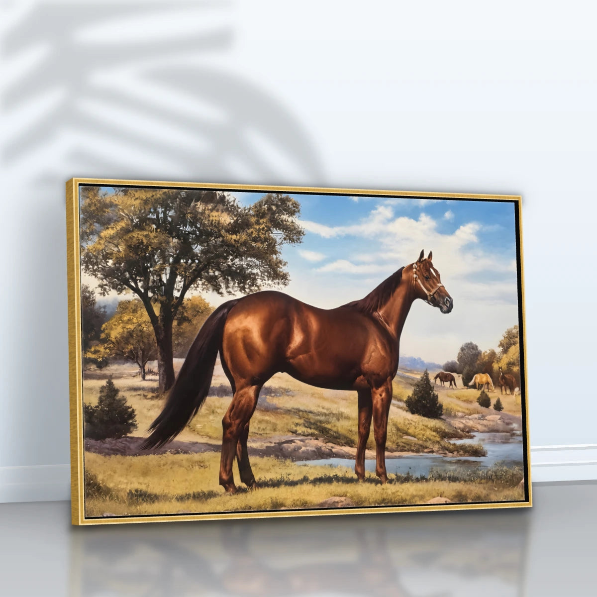Quadro Sala Cavalo Marrom Rural
