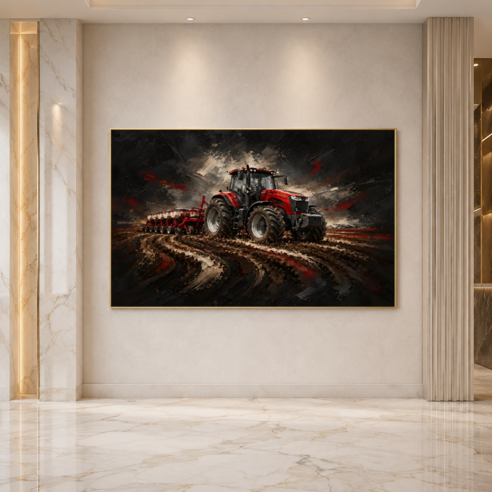 Quadro Escritório Trator Vermelho