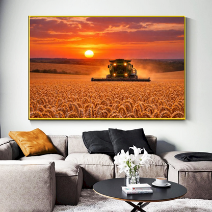 Quadro Colheita ao Pôr do Sol