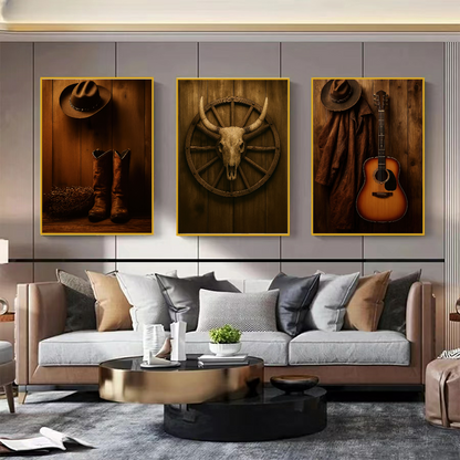 Quadros Trio Decoração Rustica Sertaneja