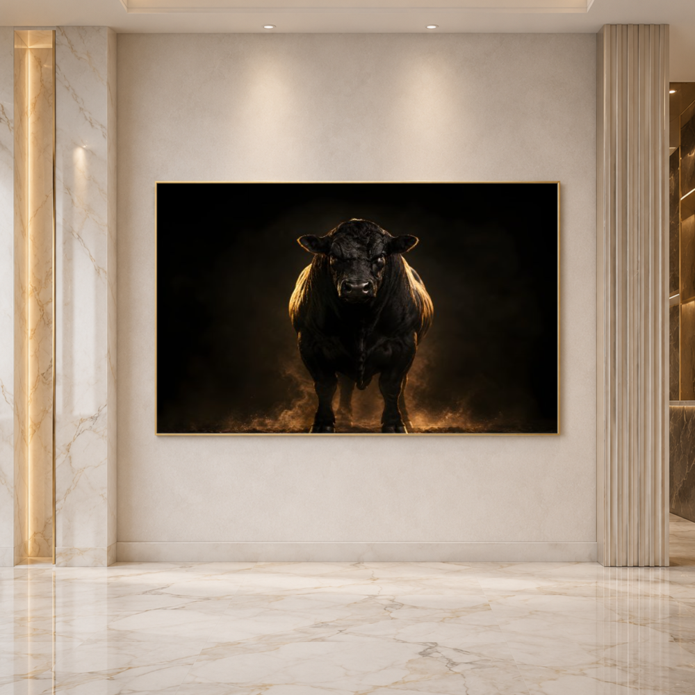 Quadro Escritório Touro Black Gold