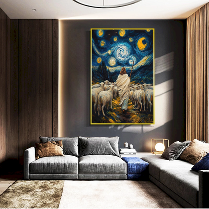 Quadro Jesus Pastor Estilo Pintura