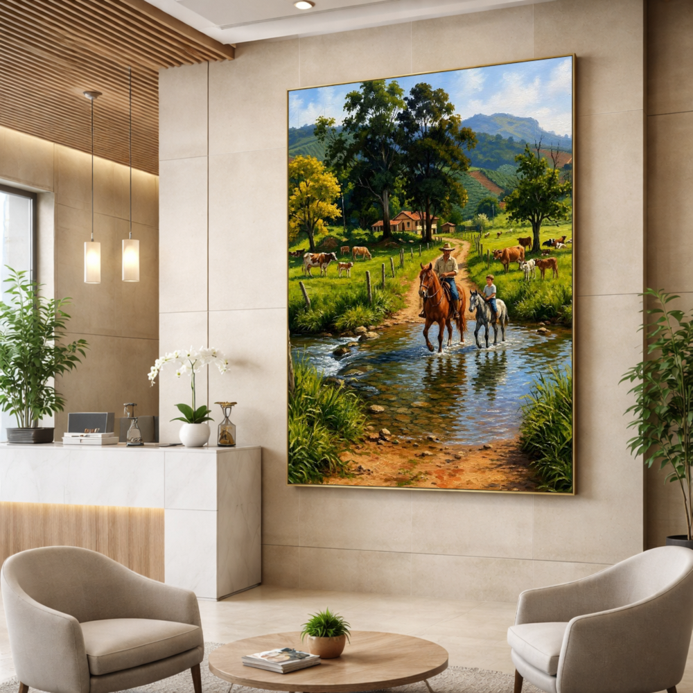 Quadro Casa de Campo Cavalgada Rural