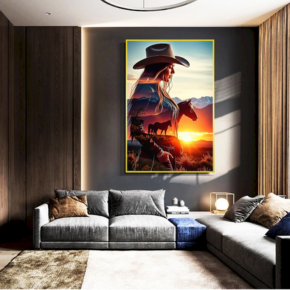 Quadro mulher do campo em ambiente rural – Agro Quadros