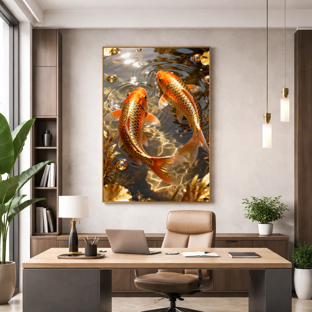 Quadro Peixes Fluxo Da Prosperidade