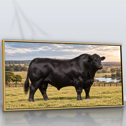 Quadro Escritório Touro Angus Preto