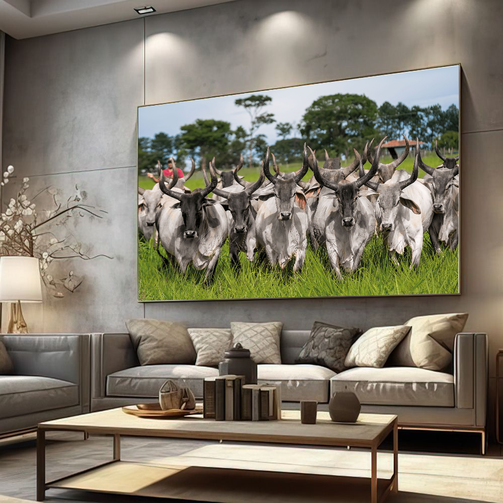 Quadro Guzeira No Campo Pasto Verde