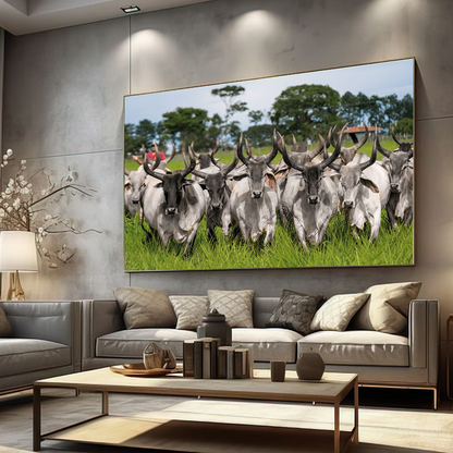 Quadro Guzeira No Campo Pasto Verde