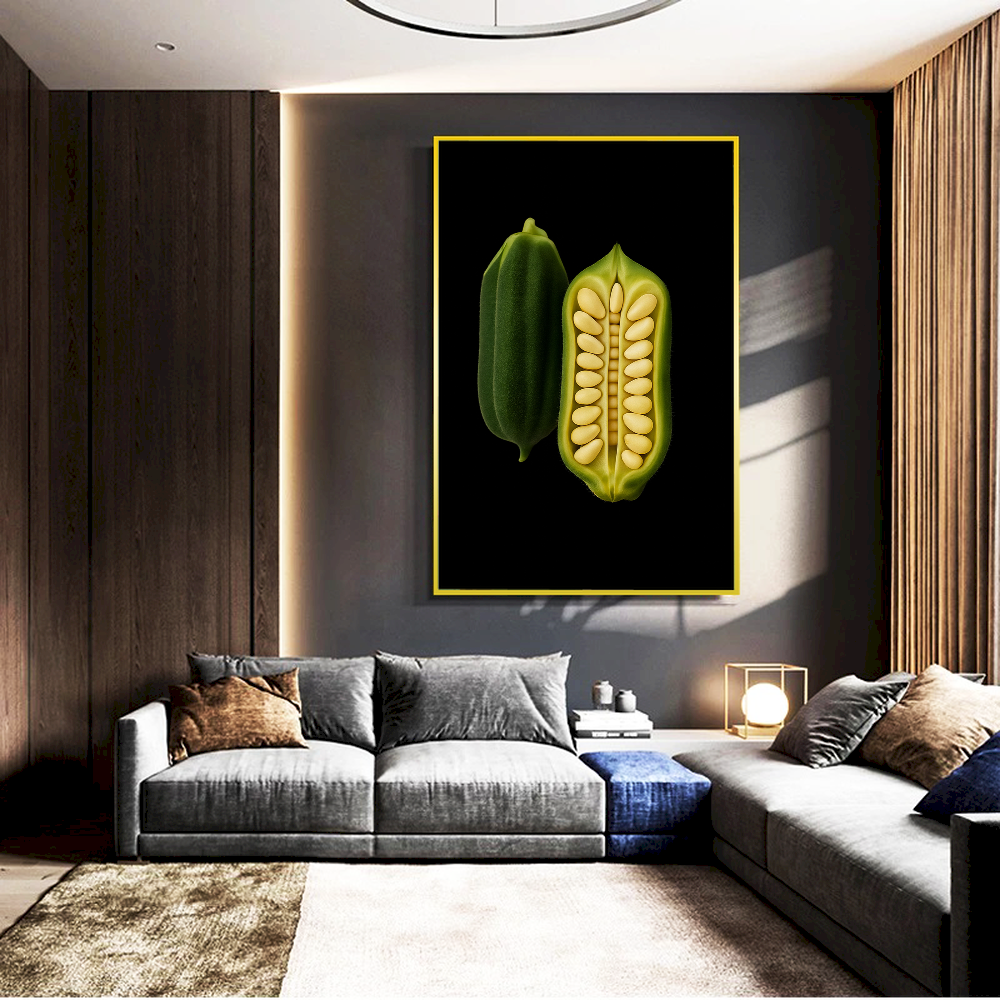 Quadro Gergelim Minimalista Fundo Black