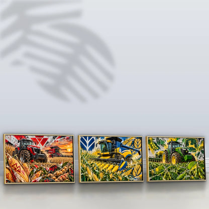 Quadro Trio Cozinha Trator na Lavoura