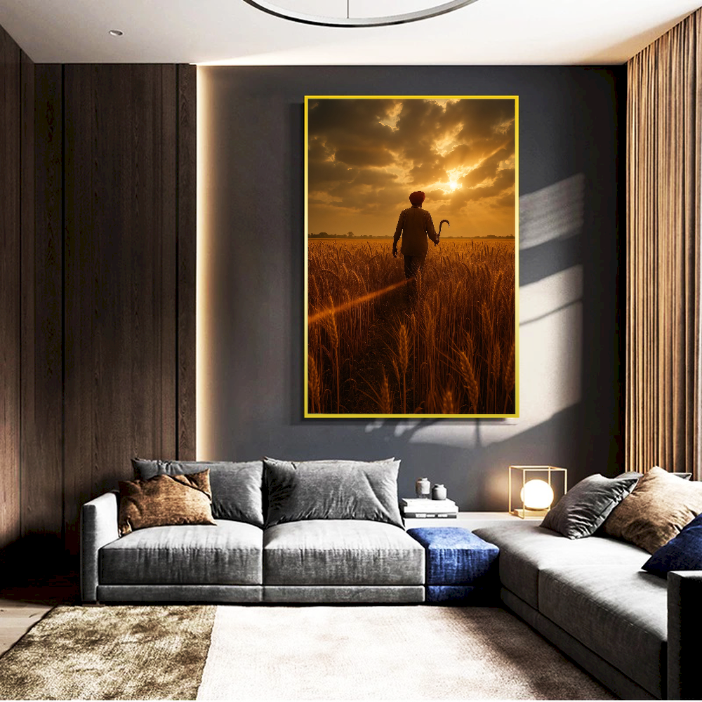 Quadro Homem Indo Ceifar O Trigo