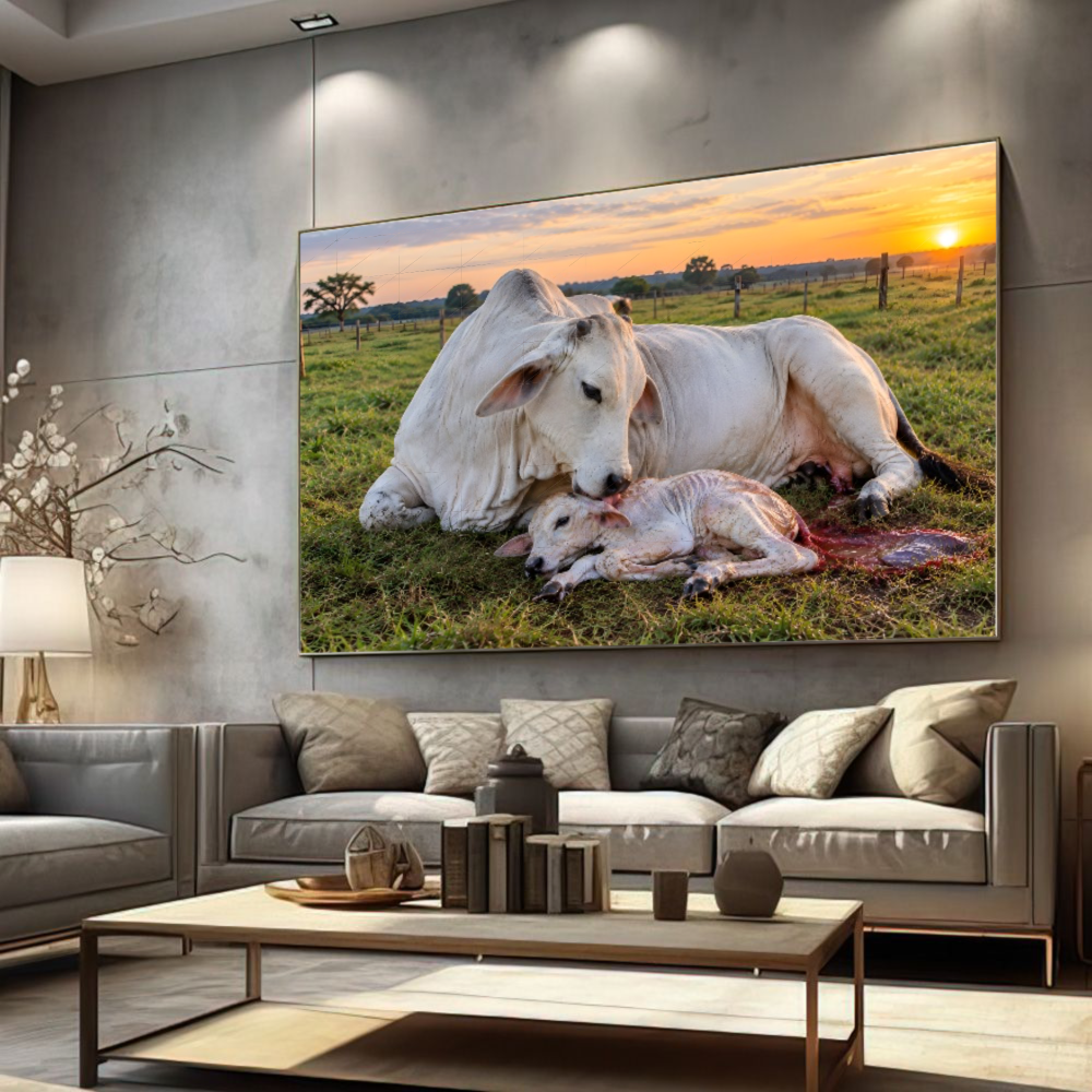 Quadro Sala Vaca e Bezerro Campo
