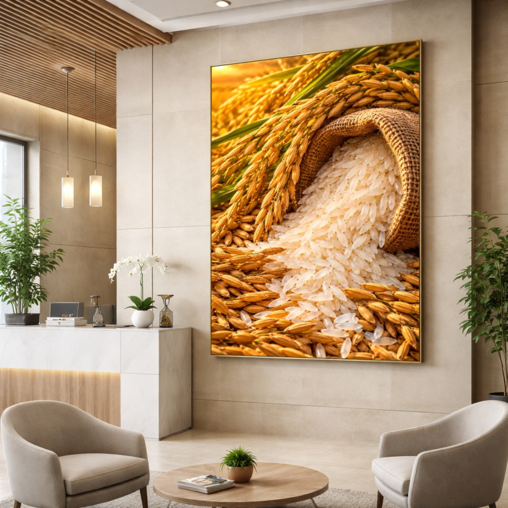 Quadro Cozinha Arroz Colheita Dourada