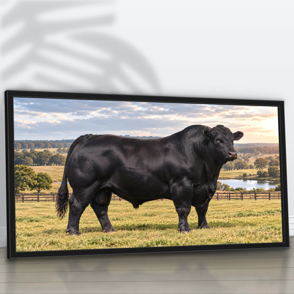 Quadro Escritório Touro Angus Preto