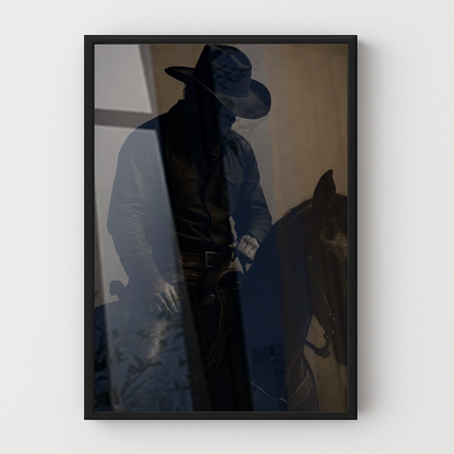 Quadro Cowboy Montado Cavalo Arte Rústica