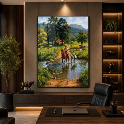 Quadro Casa de Campo Cavalgada Rural