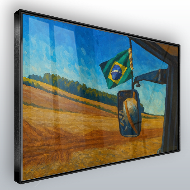 Quadro Visão Do Piloto De Trator Na Lavoura