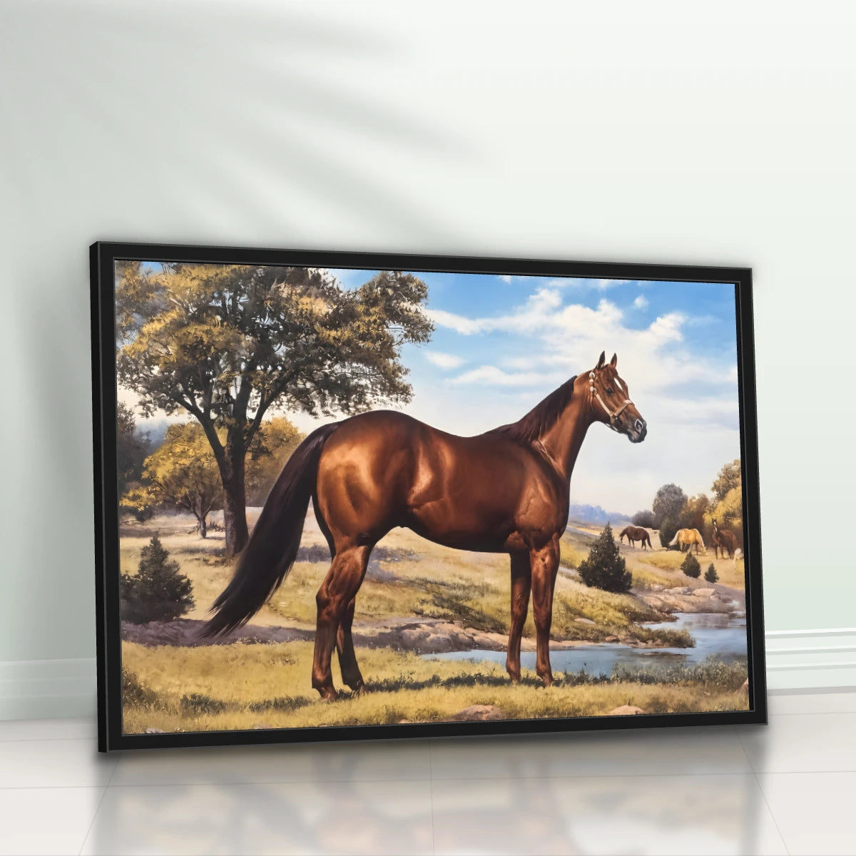 Quadro Sala Cavalo Marrom Rural