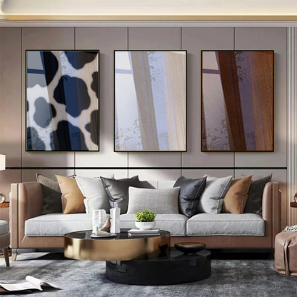 Quadros Trio Textura Vaca Holandesa, Boi Nelore e Red Angus