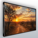 Quadro Estrada Pôr do Sol Rural