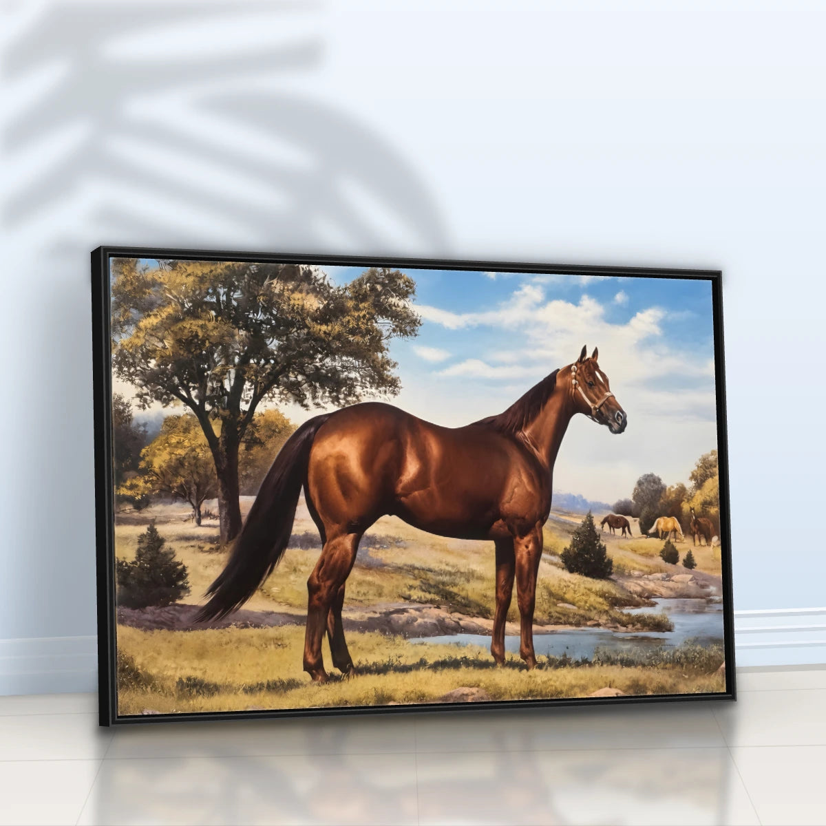 Quadro Sala Cavalo Marrom Rural