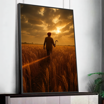 Quadro Homem Indo Ceifar O Trigo