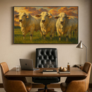 Quadro Gado No Pasto Estilo Pintura