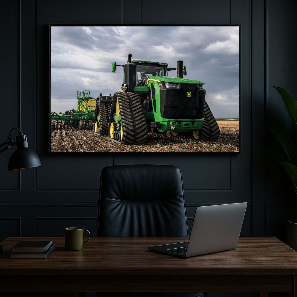 Quadro trator verde de esteira – Arte premium do agronegócio
