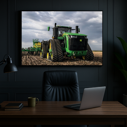 Quadro trator verde de esteira – Arte premium do agronegócio