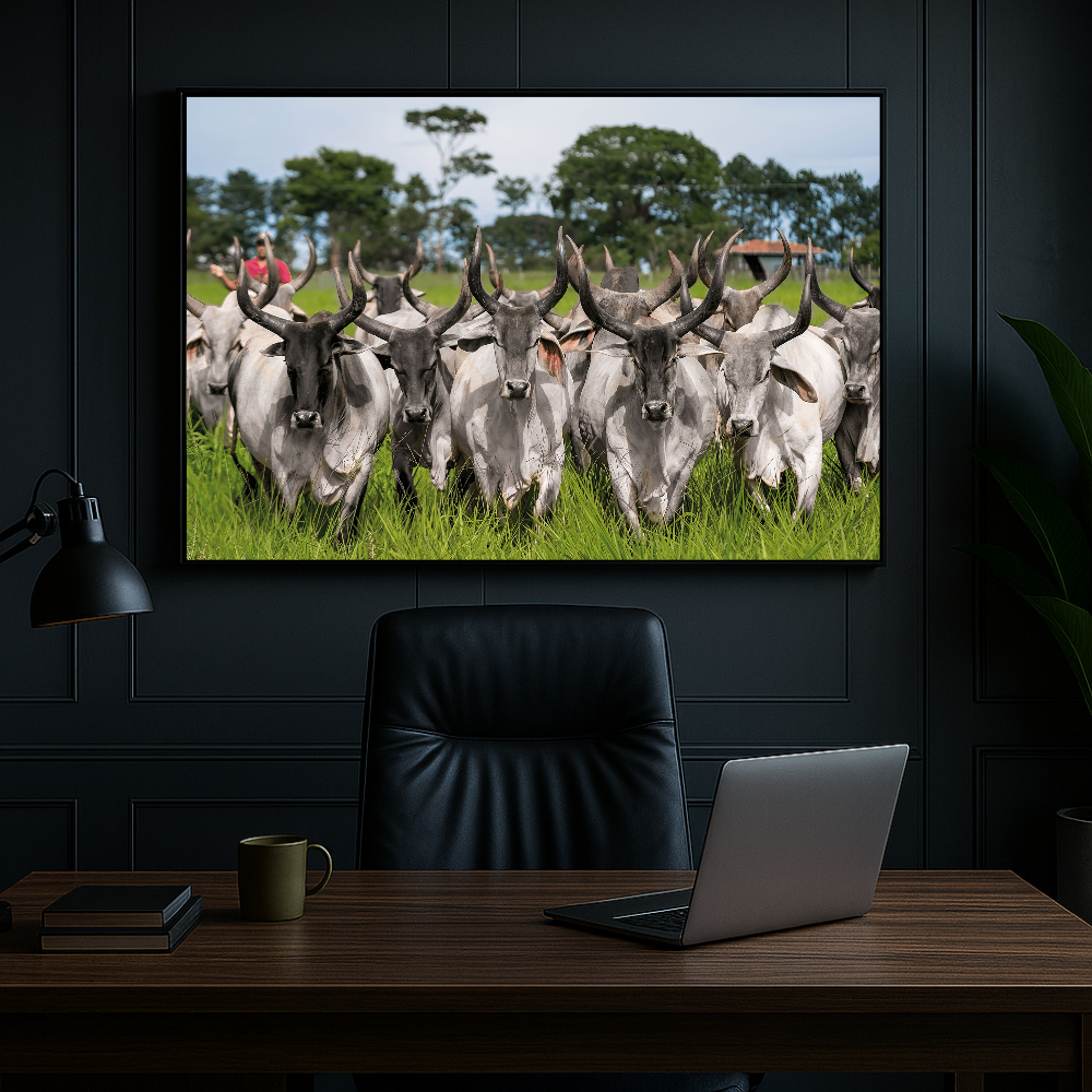 Quadro Guzeira No Campo Pasto Verde