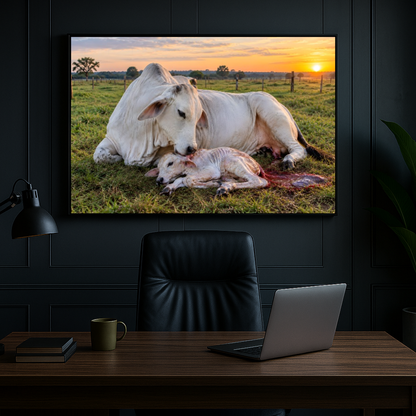 Quadro Sala Vaca e Bezerro Campo
