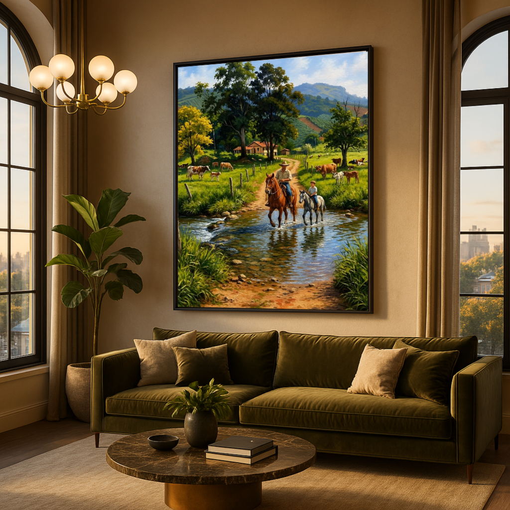 Quadro Casa de Campo Cavalgada Rural