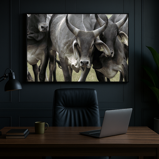 Quadro gado Guzerá imponente – Arte premium do agronegócio