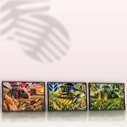 Quadro Trio Cozinha Trator na Lavoura