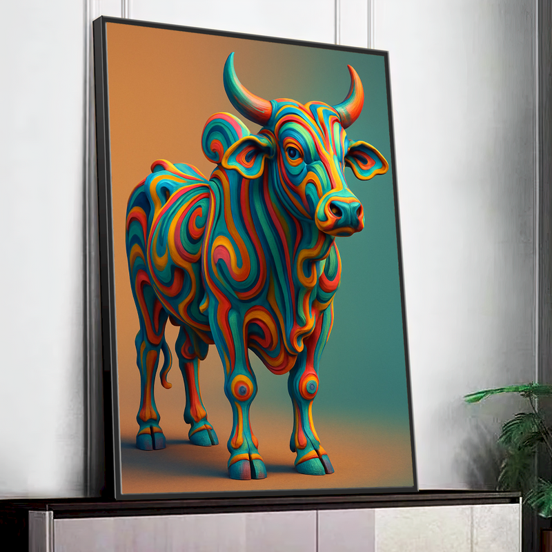 Quadro Boi Estilo Pintura Famosa