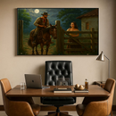 Quadro encontro à noite no interior rural – Agro Quadros