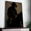 Quadro Cowboy Montado Cavalo Arte Rústica