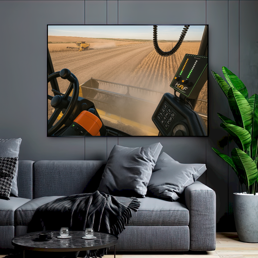 Quadro colheita de soja com seifa em funcionamento – Agro Quadros