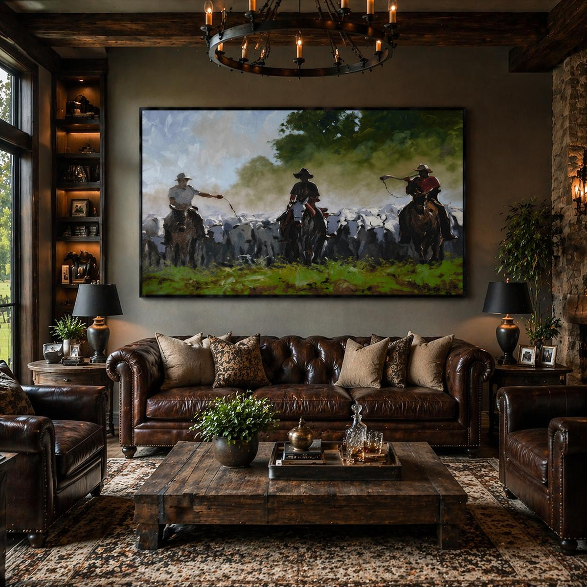 Quadro Cavaleiros Tocando Gado