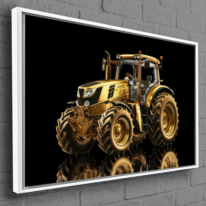 Quadro Trator Gold Fundo Blackout