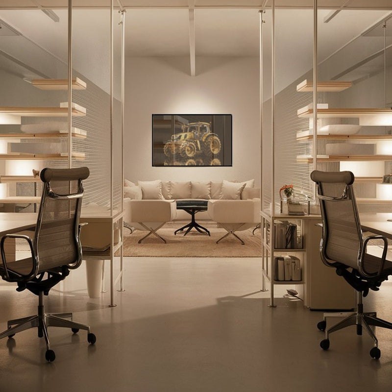 Quadro Trator Gold Fundo Blackout