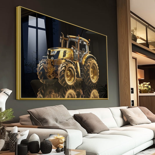 Quadro Trator Gold Fundo Blackout