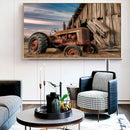 Quadro Trator Antigo E Galpão Velho